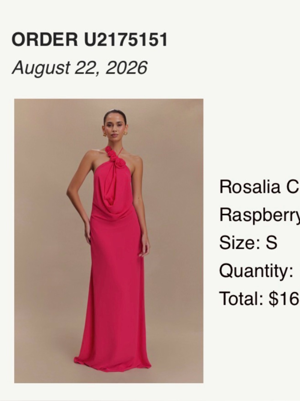 Meshki Raspberry Halter Knot Cowl Maxi Dress